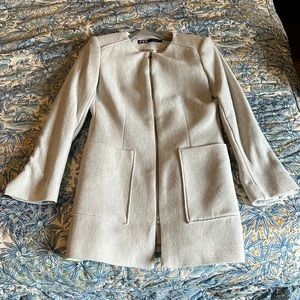 Zara Coat with herringbone pattern size medium